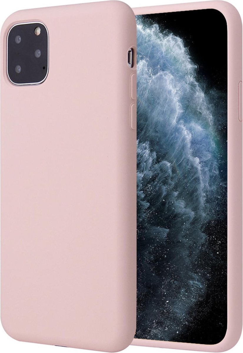 Hoesje geschikt voor iPhone 11 pro max - roze liquid siliconen