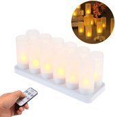 LED kaarsen 12-15 uur - Oplaadbaar - 12 stuks