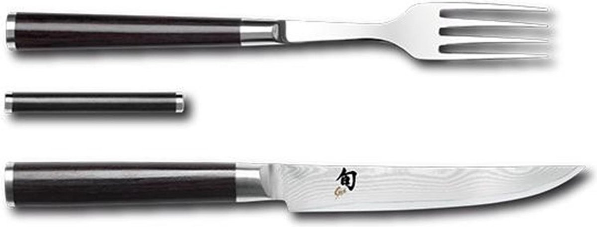 KAI Kai Shun Classic mes & vork set Chroom-zwart