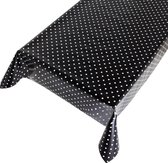 Tafelzeil Dots zwart 200 x 140 cm - Beschikbaar in 11 maten - Geleverd in een koker