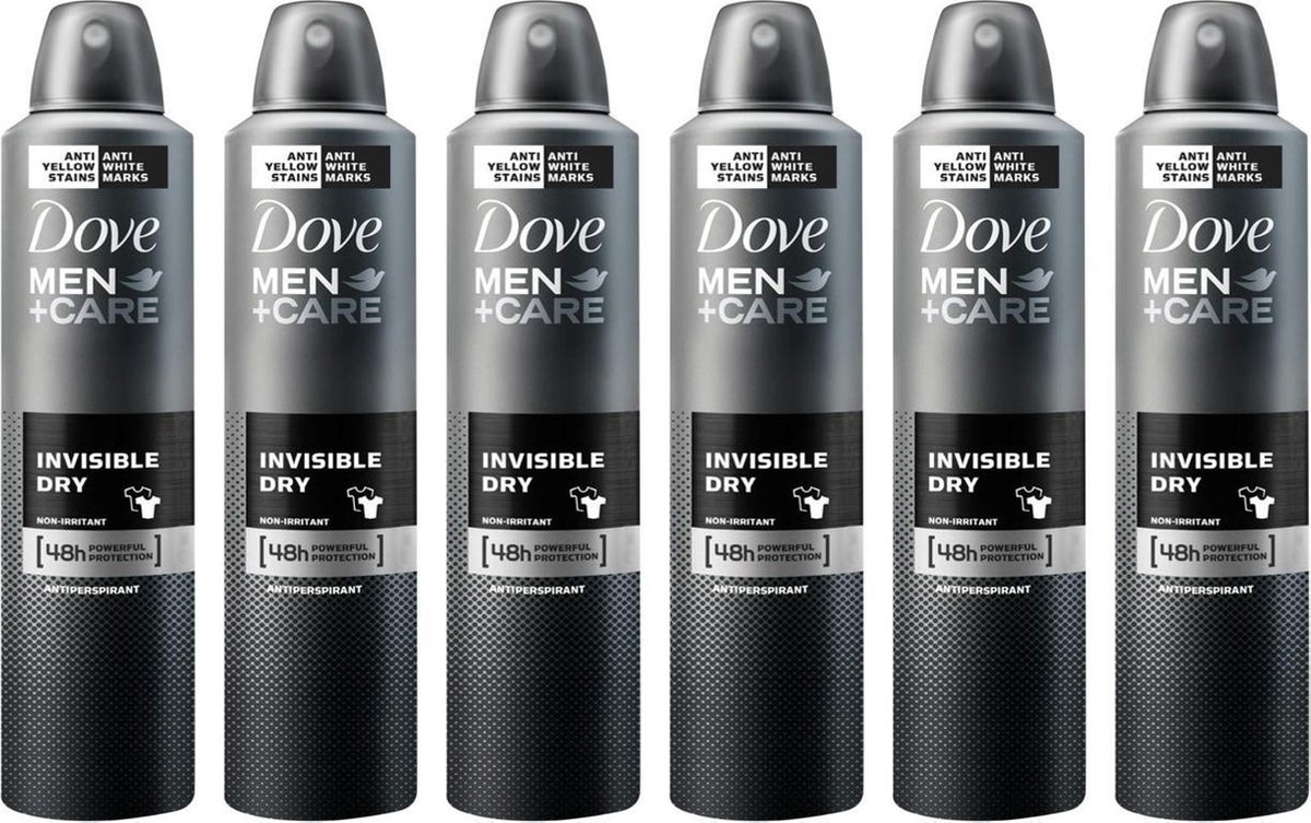 Dove Men + Care Invisible Dry Deodorant Spray - 6 x 250 ml