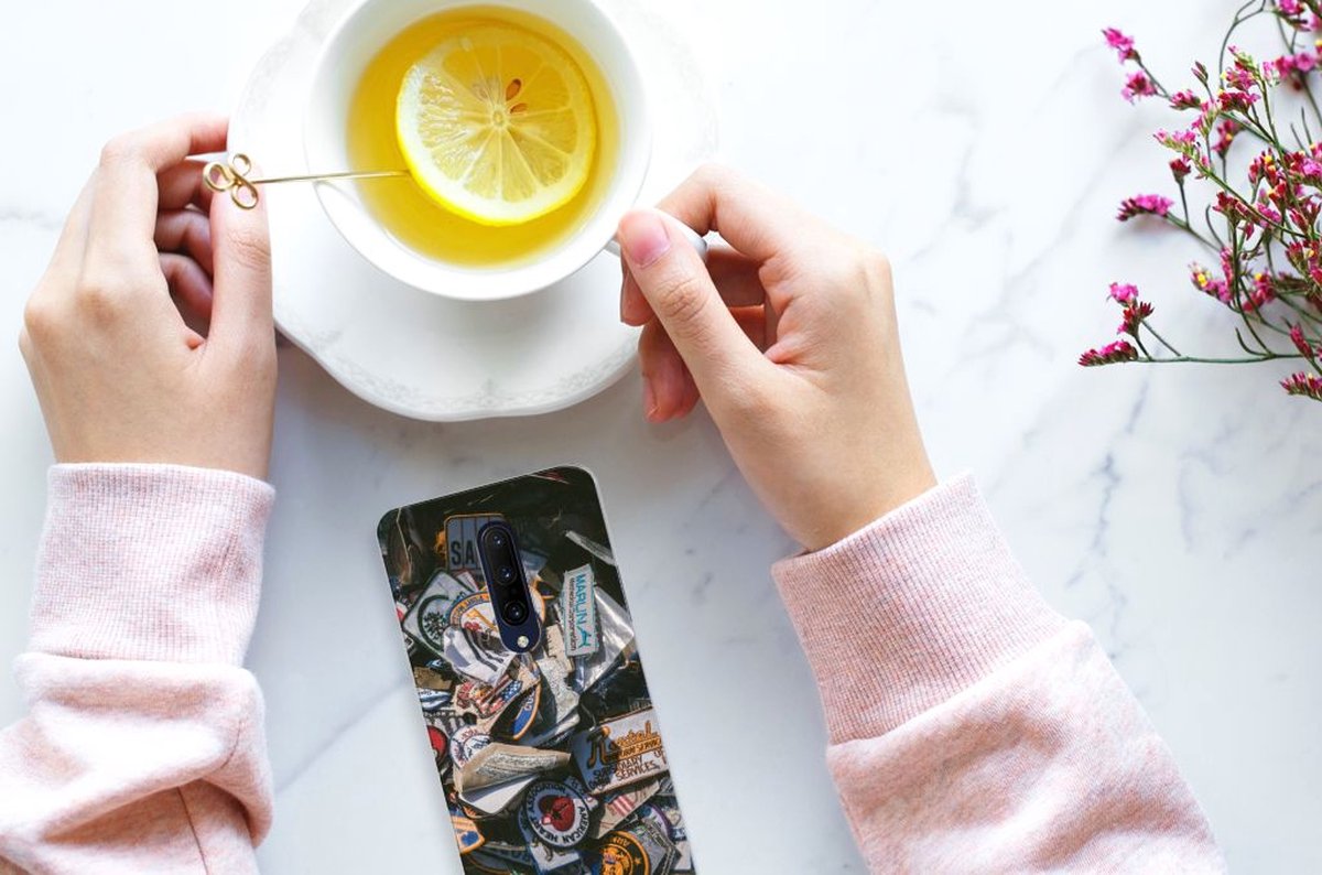 OnePlus 7 Pro Siliconen Hoesje met foto Badges