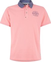 HV Society Poloshirt Jayson Pink Blue Oxford Collar - M