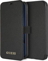 iPhone XR Bookcase hoesje - Guess - Effen Zwart - Kunstleer