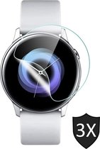Screenprotector geschikt voor Samsung Galaxy Watch Active 2 (44 mm) - PET Glas Folie Screen Protector - 3 Stuks