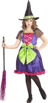 WIDMANN - Gekleurd glanzend heksen kostuum voor kinderen - 116 (4-5 jaar) - Kinderkostuums