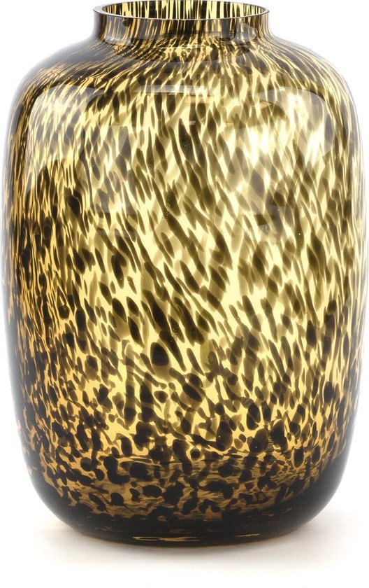 Glazen vaas Artic Cheetah Ø25 x H35 cm