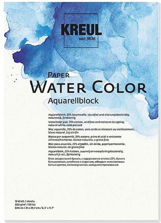 KREUL Paper Water Color A4 Aquarelblok – 10 sheets 120gr