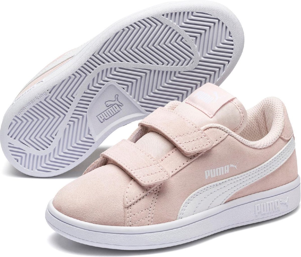 PUMA Smash v2 SD V PS Kinderen Sneakers Rosewater-Puma Wit