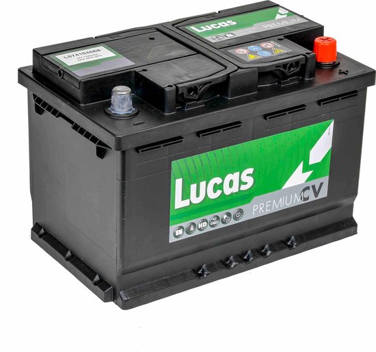 bol.com | Lucas Premium Auto Accu | 12V 74AH 680 CCA | + Pool Rechts / -  Pool Links |...