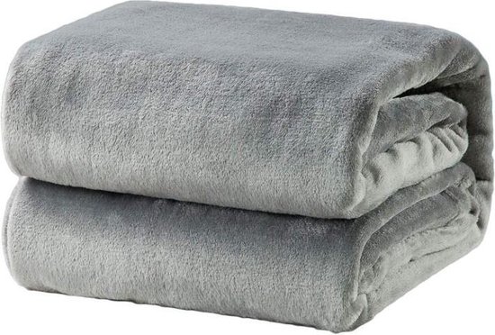 Bedsure Deken Fleece Warm Zacht in Bed Sofa - Grijs 150x200cm | bol.com
