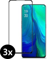 OPPO Reno 2 Screenprotector Tempered Glass Gehard Full Cover - 3 PACK