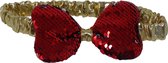 Jessidress Feestelijke Haarband met grote strik gemaakt van pailletten omgedraaid - Rood