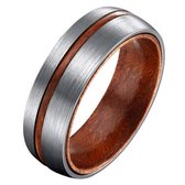 Mendes heren ring Titanium Wood Groove 8mm-17mm