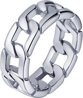 Edelstaal heren ring Cuban Link zilverkleurig-19mm