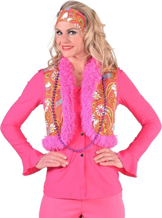 Hoofdkwartier Geslagen vrachtwagen hengel Hippie Kostuum | Lsd Hippie Vest Roze Lama Bont Vrouw | Small / Medium |  Carnaval... | bol.com