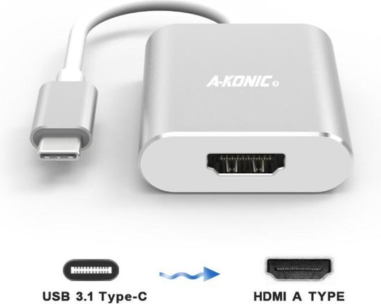Usb-c naar HDMI Adapter | HDMI-Hub Met Usb C  | Type-c to HDMI converter | Compatible Apple Macbook | Chromebook | IMAC | Surface | XPS | Dell | Lenovo | Samsung | HP | A-KONIC© - A-Konic