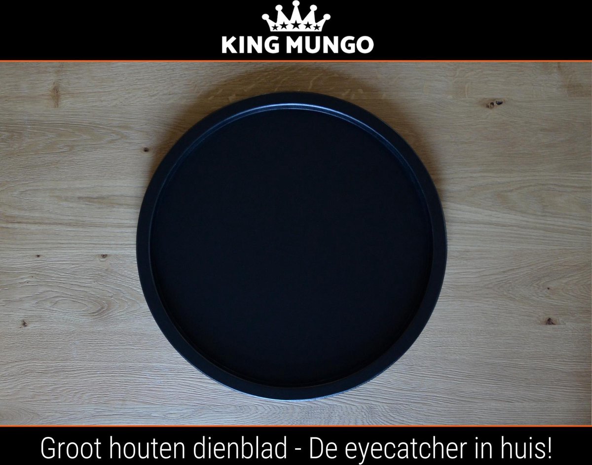Dienblad Hout 50cm Rond Groot Zwart | Decoratieve Houten Dienbladen  Accessoires | 50... | bol.com