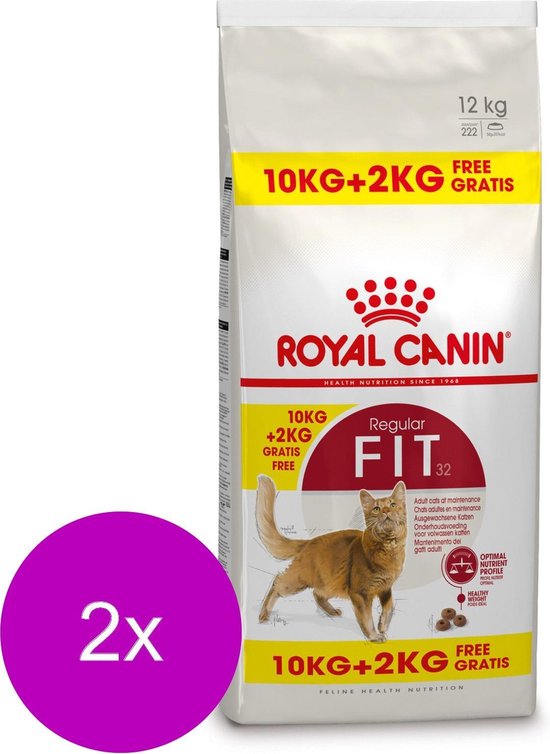 Royal Canin Fit 32 - Kattenvoer - 2 x 10+2 kg Bonusbag | bol.com