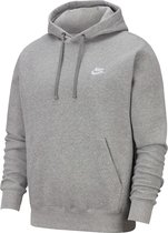 Maillot de sport pour homme Nike Nsw Club Hoodie Po Bb - Dk Grey Heather / Matte Silver / (White) - Taille L