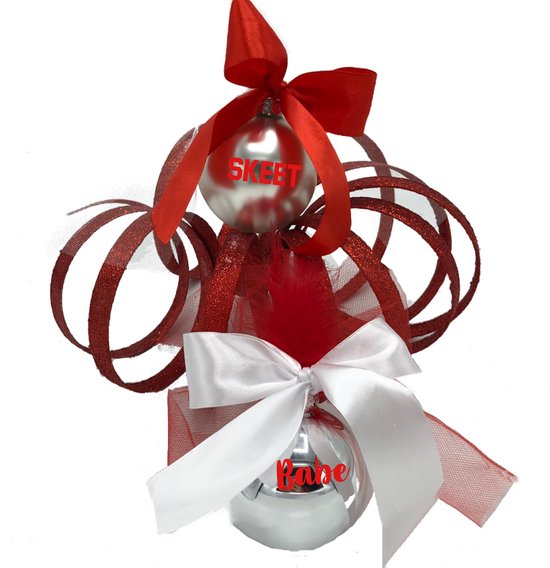 Verbazingwekkend bol.com | Set koppel kerstballen rood met koosnaampjes TW-31