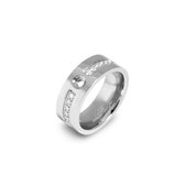 Melano Twisted Flat Basic cz ring - zilverkleurig - dames - 8 mm - maat 58