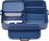 Mepal – Bento lunchbox Take a Break large- inclusief bento box – Nordic denim – Lunchbox voor volwassenen