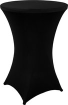 Statafelrok zwart 80 cm - per 10 - partytafel - Alora tafelrok voor statafel - Statafelhoes - Bruiloft - Cocktailparty - Stretch Rok - Set van 10