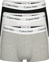 Calvin Klein low rise trunks (3-pack) - lage heren boxers kort - zwart - grijs en wit -  Maat: M
