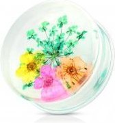 Groen Bloem Patroon Saddle Plug - 12 mm ©LMPiercings