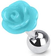 Helix piercing roos blauw ©LMPiercings