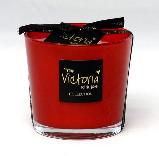 Victoria with Love - Kaars - Geurkaars - Glossy red - Rood - Small - Glas - Indoor
