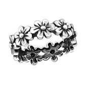 Zilveren bloemenkrans ring | Silver Chained Flowers Ring | Sterling 925 Silver (Echt zilver)
