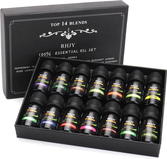 Etherische essentiële oliën voor geurverspreider of aromadiffuser - 14 stuks