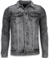 TONY BACKER Spijkerjasje - Spijkerjasje Heren Denim Jacket - Stonewashed Look - Grijs - L