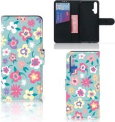 Protection Housse Honor 20 Portefeuille Flower Power