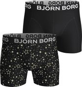 Bjorn Borg - Heren 2-Pack Sammy Graphic Star Boxershorts Zwart Wit - S