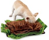 Mega honden snuffelmat - De ideale bewegingstraining - slow eating - 44 x 32 x 9 cm - GROEN BRUIN