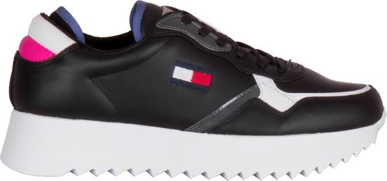 Tommy Hilfiger Sneakers - Maat 37 - Vrouwen - zwart/wit/roze | bol.com