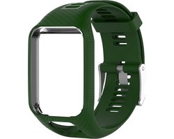 Donkergroen bandje geschikt voor Tomtom Adventurer, Tomtom Spark, Tomtom Spark 3, Tomtom Runner 2, Runner 3 - Golfer 2 - horlogeband - polsband - horlogebandje