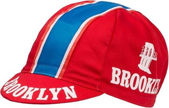 Foto: Brooklyn rood wielerpet fietspet koerspet cap