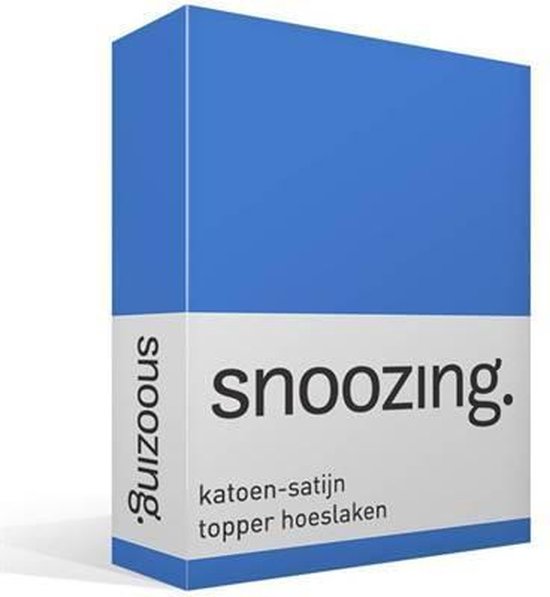 Snoozing - Katoen-satijn - Topper - Hoeslaken - Lits-jumeaux - 100x220 cm - Meermin