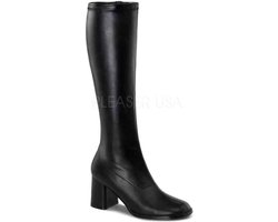 EU 45 = US 14 | GOGO-300 | 3 Block Heel Gogo Boot, Side Zip