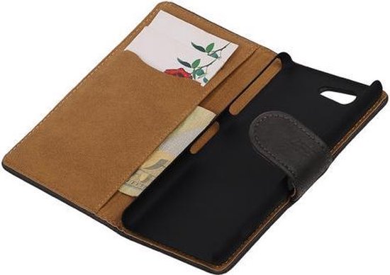 Etui Portefeuille Sony Xperia Z4 Compact Bark Wood Bookstyle Grijs - Housse Etui