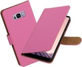BestCases.nl Samsung Galaxy S8+ Plus Effen booktype hoesje Roze