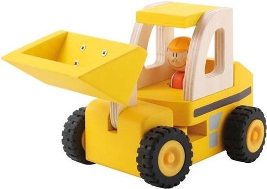 Sevi Holz Miniatur Bulldozer | Holzspielzeug Für Kinder | Realistisches Design