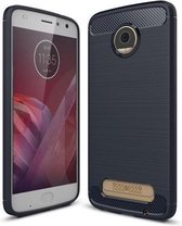 Armor Brushed TPU Hoesje Motorola Moto Z2 Play - Blauw