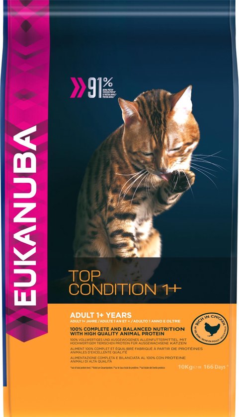Eukanuba Cat Adult - Top Condition 1+ - Kip - Kattenvoer - 10 kg