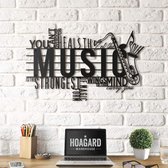 Muur Teksten Muziek - Music Quotes Metal Wall Art | 69cm x 42cm - Hoagard | Metalen Wanddecoratie  | Geometrisch Ontwerp  | Typografische Inspirerende Citaten & Zinnen muurkunst