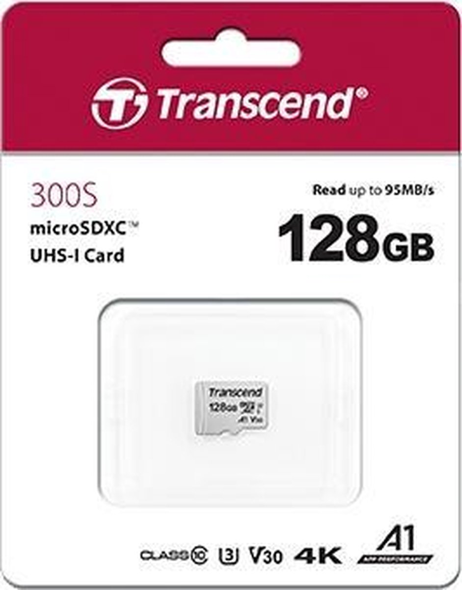 Transcend 128GB micro SD Class 10 U3 300S geheugenkaart